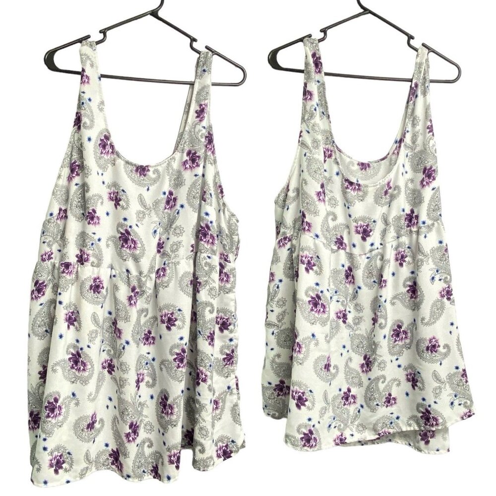TORRID Woman Sleeveless Tank Top Size 5XL Multicolor Loose Relaxed‎ Floral - Picture 2 of 13